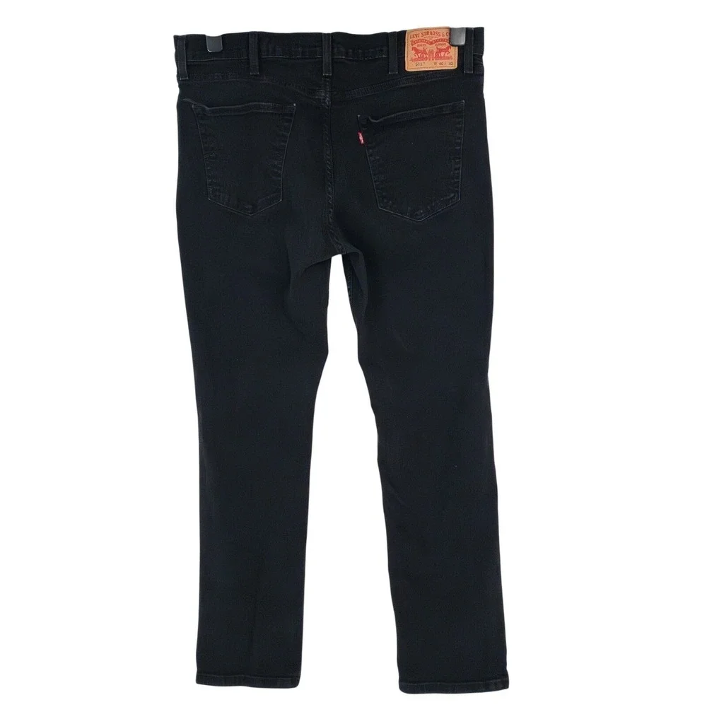 Levi's‎ 511 Slim Fit Mens Black Denim Jeans 40x32 Fits 37x30 Style 04511-5382